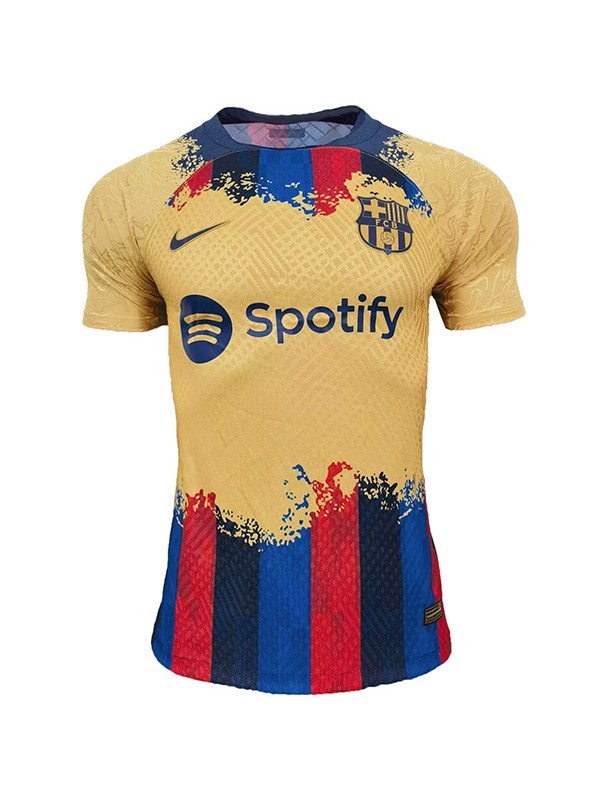 Barcelona maglia da giocatore pre-partita Barcellona allenamento uniforme da calcio abbigliamento sportivo da uomo maglia da calcio grigio blu 2023-2024
